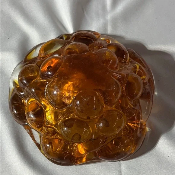 Vintage Murano Honey Glass Art Bowl- 1960s - Picture 2 of 3